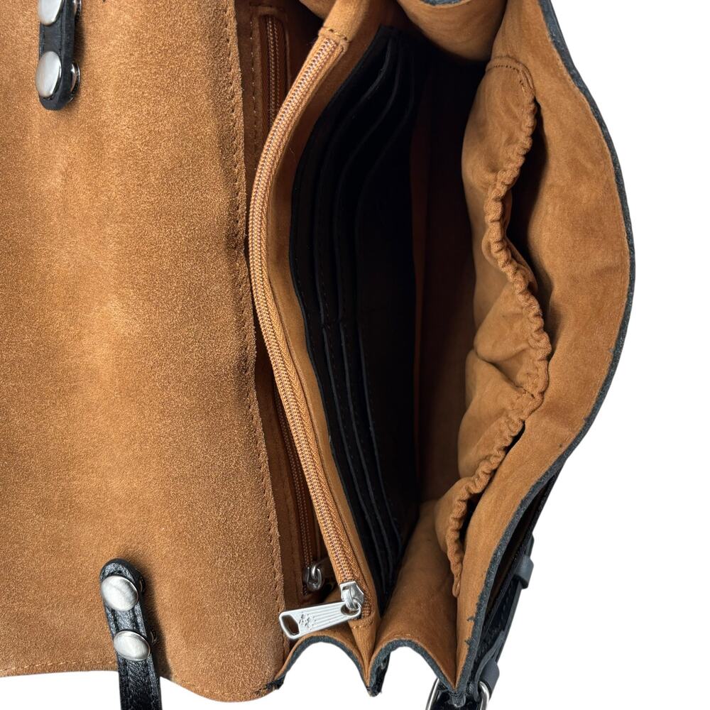 Patricia Nash Lanza Crossbody Organizer Black Leather - Picture 11 of 16